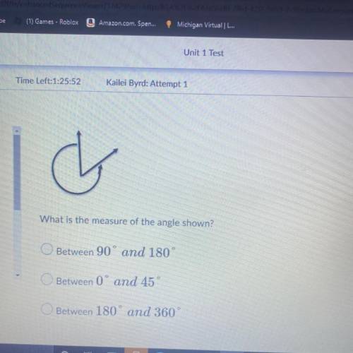 What is the measure of the angle shown 
will give brainliest