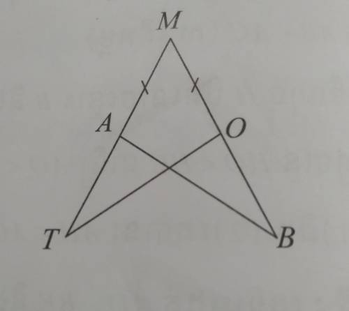 MT=MB and MA=MO. Prove that triangle MTO= triangle MBA

Please provide an appropriate explanation.