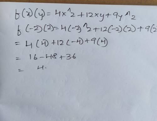 4x ^ 2 + 12xy + 9y ^ 2 tại x = 2, y = 2