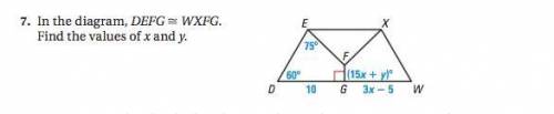 Help me find X and Y for Geometry. Please and Thank you.
REWARD 55 points