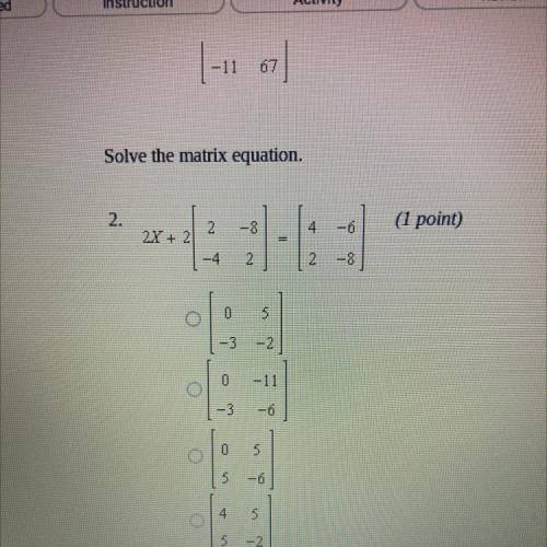 Solve the matrix equation