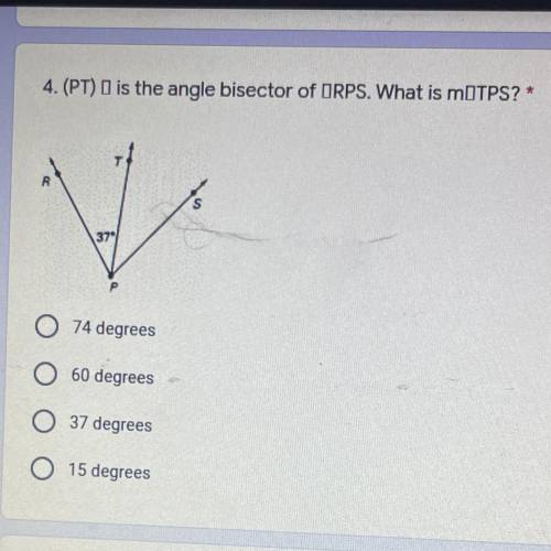 Is the angle bisect or of RPS. What is TPS?