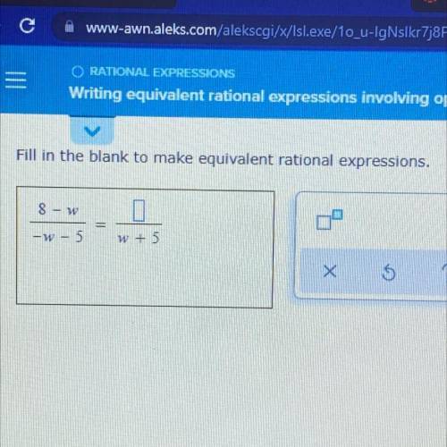 Fill in the blank to make equivalent rational expressions