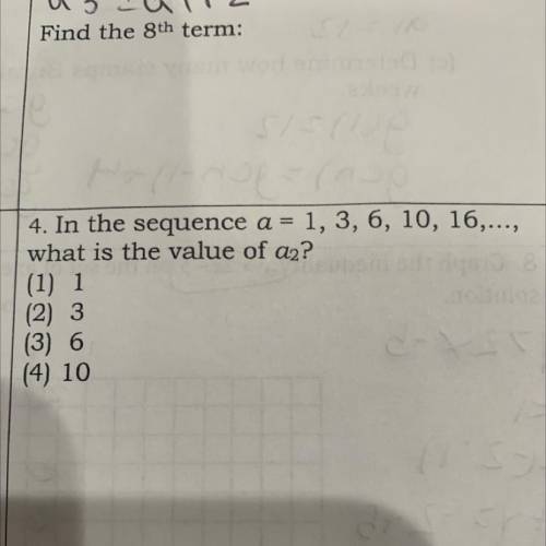 In the sequence a=1,3,6,10,16 what is the value of a2