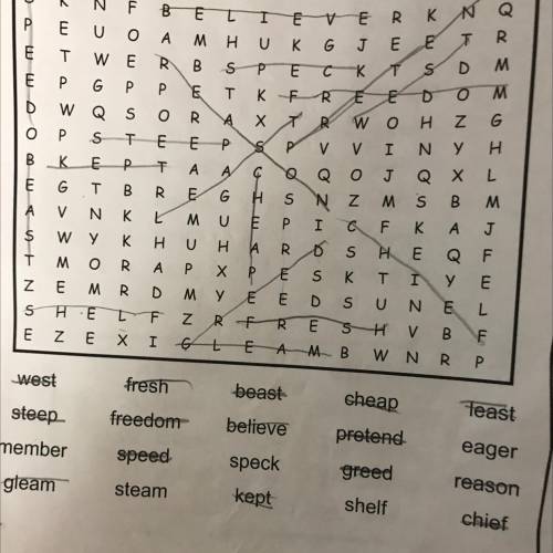 Word search Eager, speck member, steam, shelf,