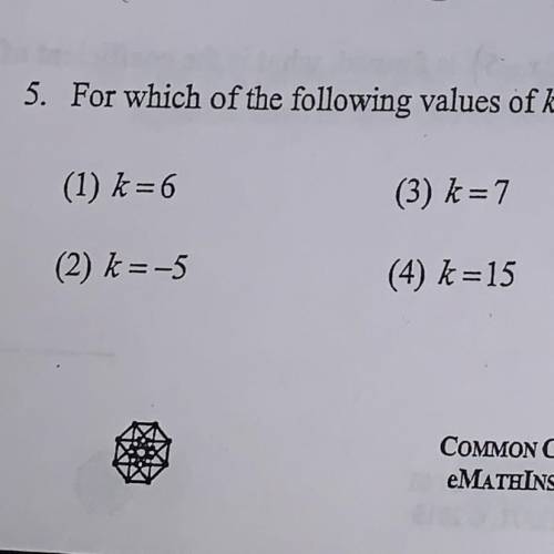 For which of the following values of k will the equation 5(2x+3)_8=10x+k be an identity