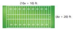 Write a polynomial that represents the area of the football field.