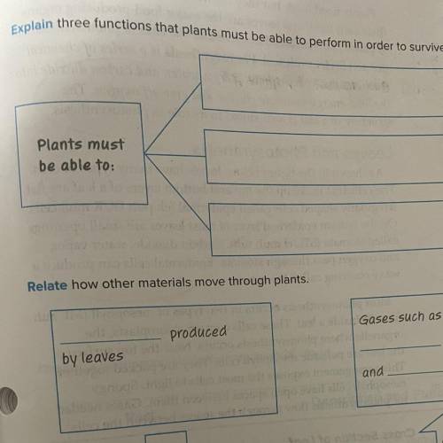 Explain three function that plants must be able to perform in order to survive