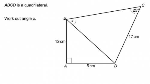 Abcd is a quadrilateral work out angle x HELp