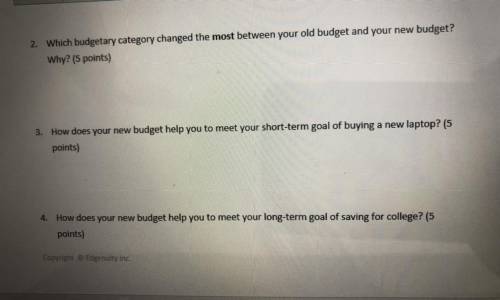 PLEASE HELP

In this assignment, you will create a budget and answer questions about how your budg