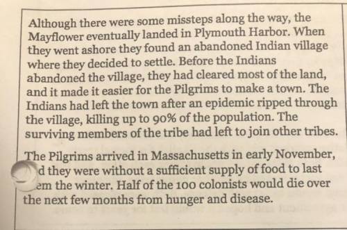 what happened to the Indians of the area that made it easier for the pilgrims to settler in the Mas