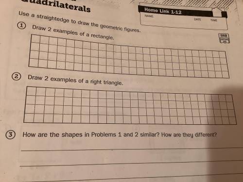How are the shapes in problem 1 and 2 similar? How are they different