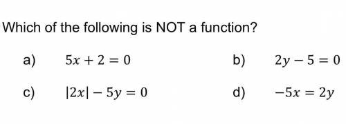 Which if the following is NOT a function and WHY? Provide reasoning