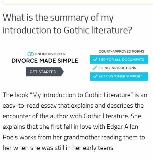What is the best summary for introduction to gothic literature?