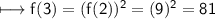 \\ \sf\longmapsto f(3)=(f(2))^2=(9)^2=81