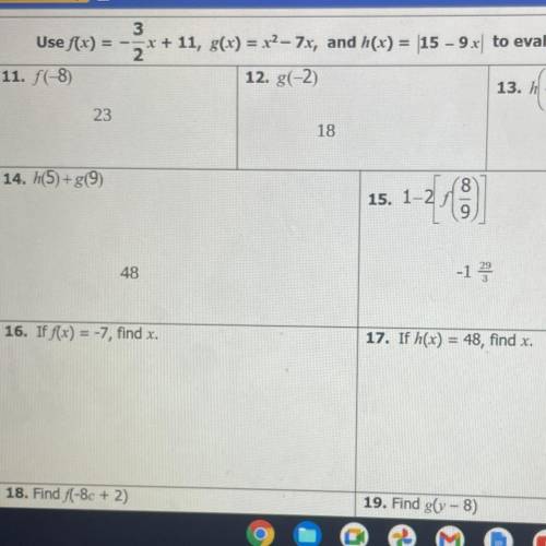 Please help. i’ll give 20 pt + brainliest.
help with 16 and 17