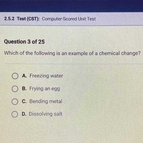 Which of the following is an example of a chemical change ?