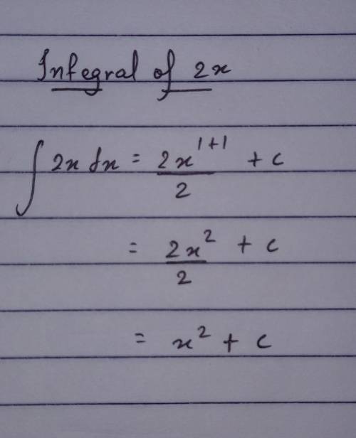 What is the integral of 2x?