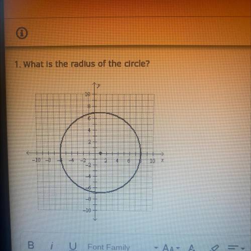 1. What is the radius of the circle?
Worth max points