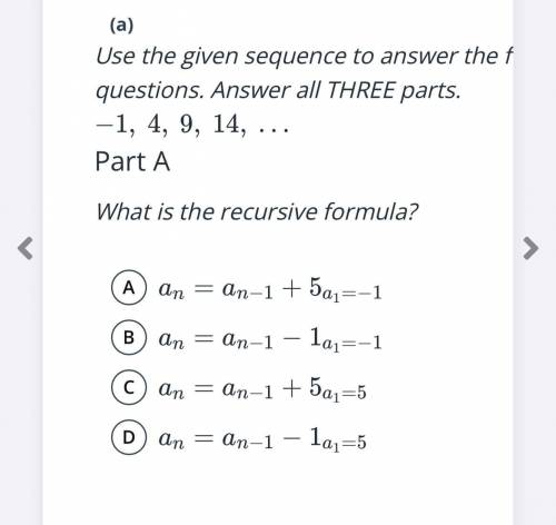 (a)

Use the given sequence to answer the following questions. Answer all THREE parts.
−
1
,
4
,
9