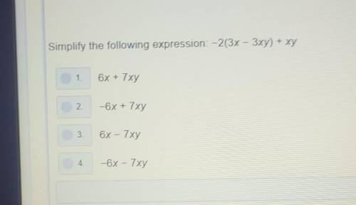 Simplify the expression -2(3x-3xy)+xy