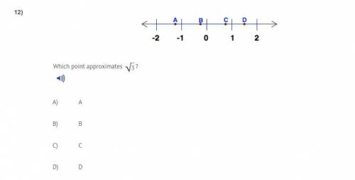 Which point approximates √ 3?
