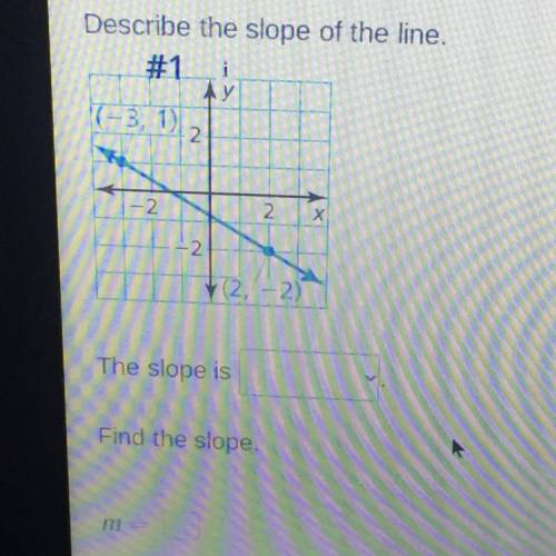 Describe and find the slope of the line