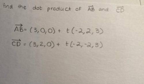 How do I find the dot product when the form is a vector equation?