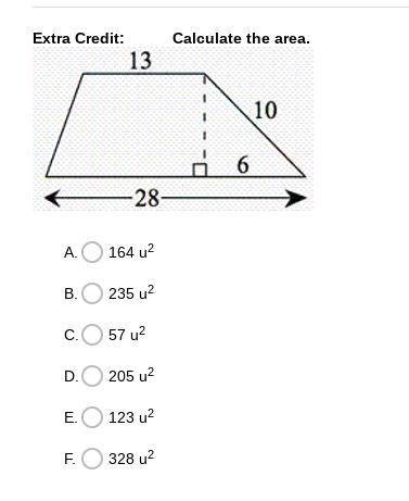 Calculate the area of the shape