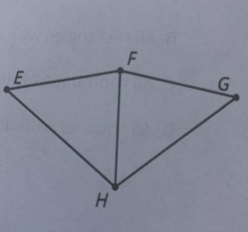 Triangle HEF is the image of triangle HGF after a reflection across line FH. Write a congruence sta
