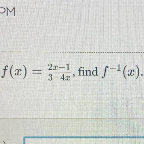 For the function below. Find f-1 (x)