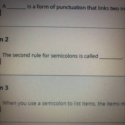The second rule for semicolons is called