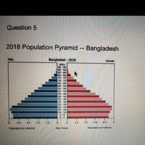 According to the population pyramid above, Bangladesh would be considered in which stage of the Dem