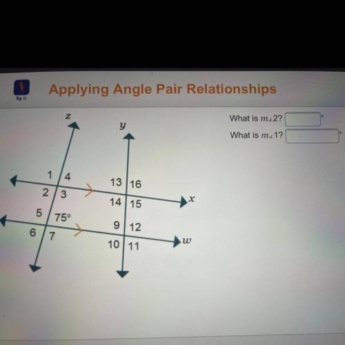 PLEASE HELP
Applying angle pair relationships