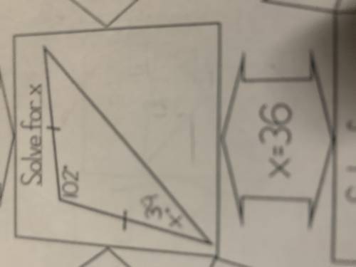 Can you solve for x ignore the 36, 8th grade math