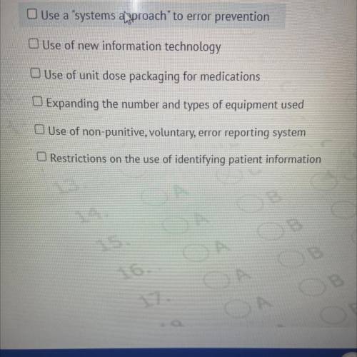 From the list below, identify key recommendations for system-wide changes to prevent medication err