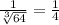 \frac{1}{\sqrt[3]{64}} =\frac{1}{4}
