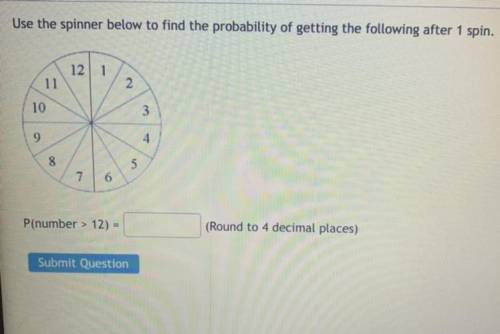 Use the spinner below to find the probability of getting the following after 1 spin