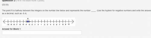 The point R is halfway between the integers on the number line below and represents the number ____