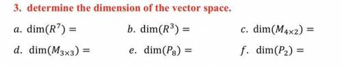 Determine the dimension of the vector space.