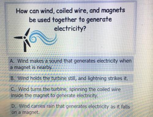 How can wind, coiled wire, and magnets be used together to generate electricity?