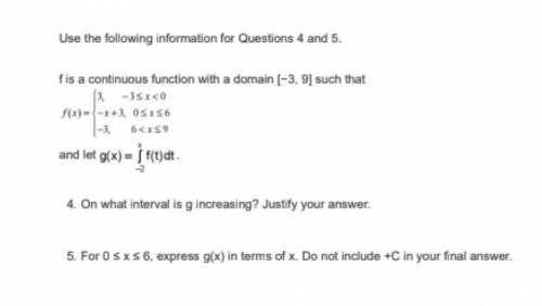 F is a continuous function with a domain [-3, 9] such that... (image attached).

5. For 0 is less