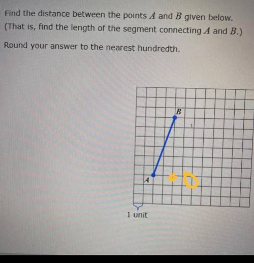 Find the distance between the points A and B given below.

(That is, find the length of the segment