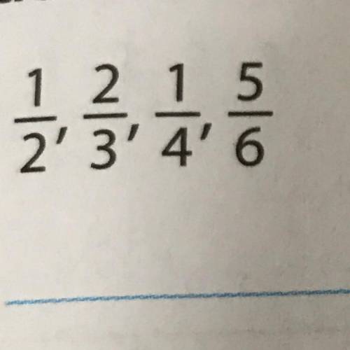 Order the fractions from least to greatest