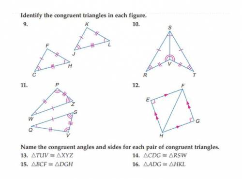 Identify the Congruent angles￼ in each figure ￼ ASAP