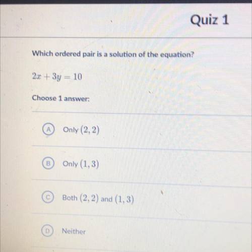 Which ordered pair is a solution of the equation