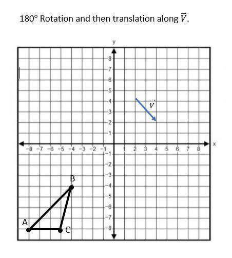 180 degrees rotation and then translation along V, find the new coordinates