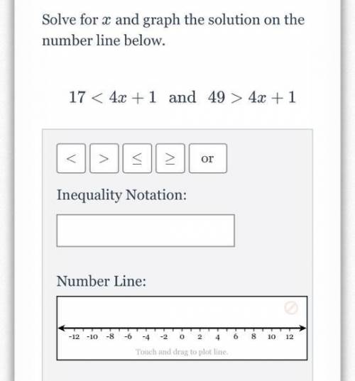 Solve for x and graph the solution on the number line  plssssss