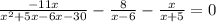 \frac{-11x}{x^{2} +5x-6x-30} -\frac{8}{x-6} -\frac{x}{x+5}=0