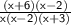 \sf \frac{(x+6)(x-2)}{x(x-2)(x+3)}
